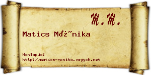 Matics Mónika névjegykártya