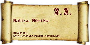 Matics Mónika névjegykártya