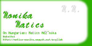 monika matics business card